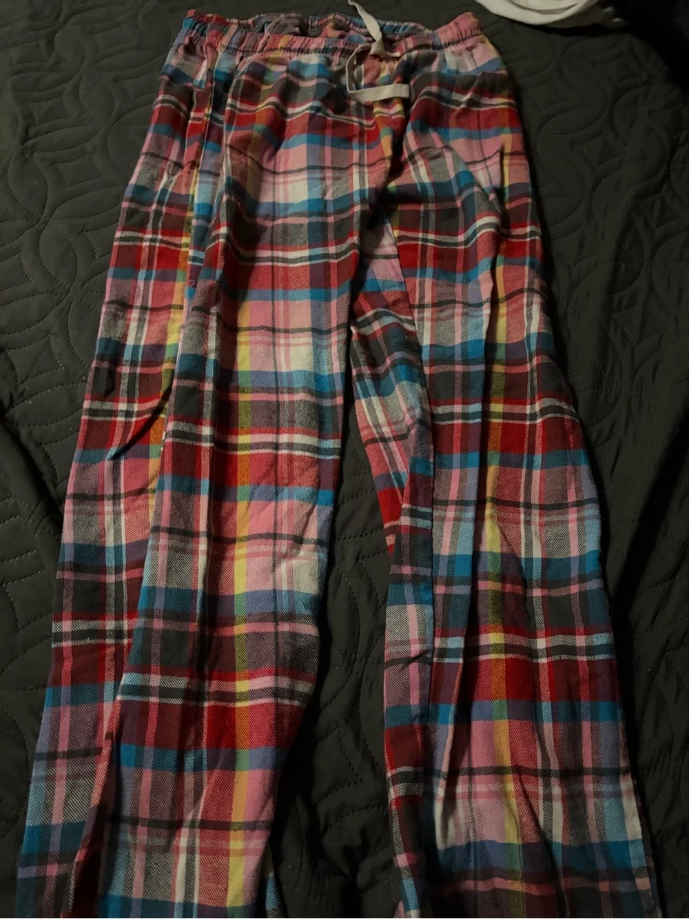 RESA Pink and Navy Plaid Fleece Joggers